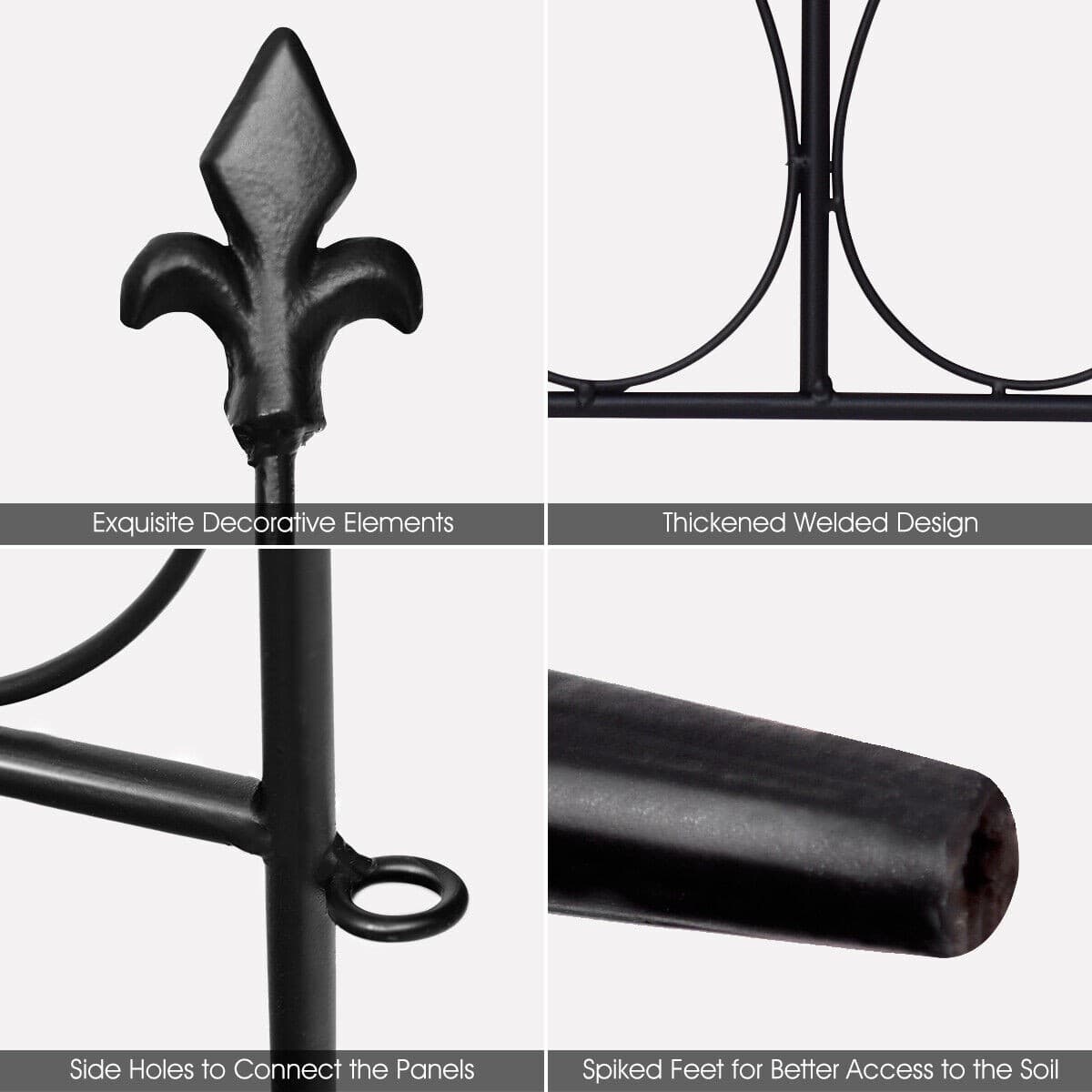 5 Panels Steel Decorative Garden Fence Folding Wire Patio Fences Interlockable view 2