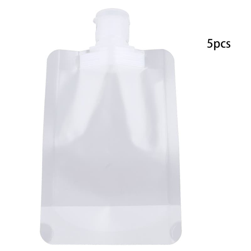 5 Pieces Refillable Transparent Clamshell Packaging Bag Empty Squeeze Pouches