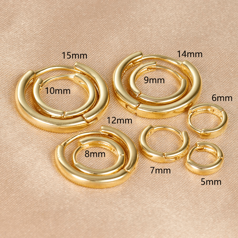 2PCS Minimal Crystal Zirconia Stainless Steel Hoop Earrings Small Huggie Thin Ca