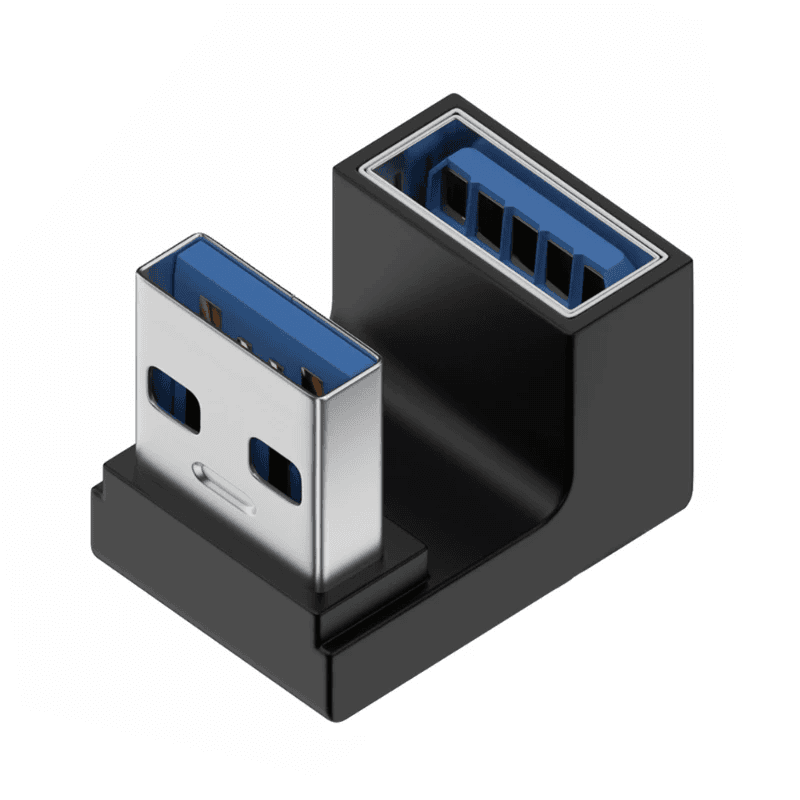 90 Degree USB 3.0 Male to Female Right Angle Extension Adapter USB Upward Elbow