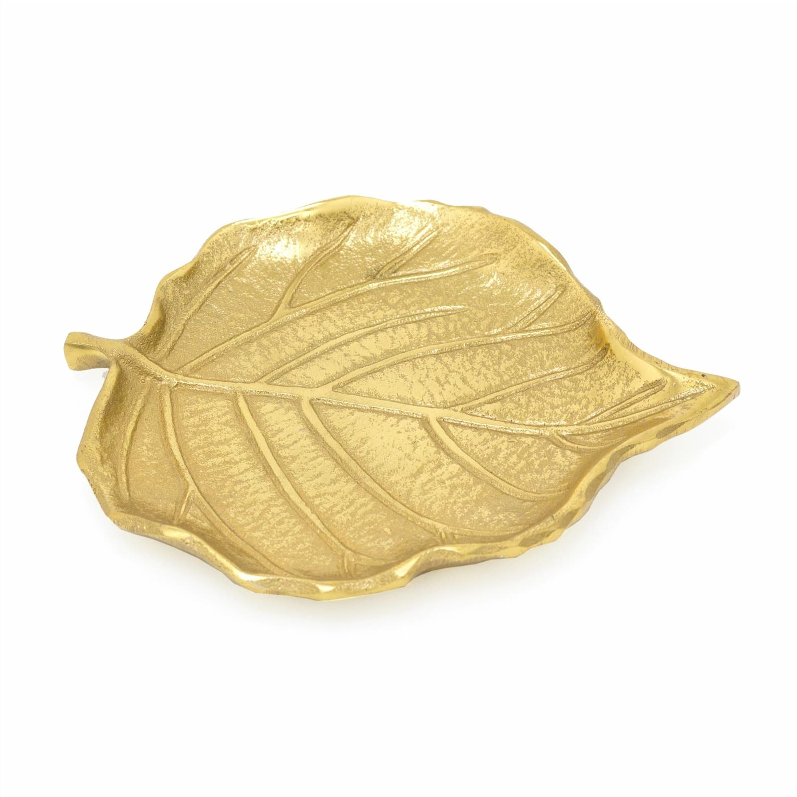 Elegant Gold Metal Leaf Trinket Dish |  Display Vanity Tray | Jewellery Plate