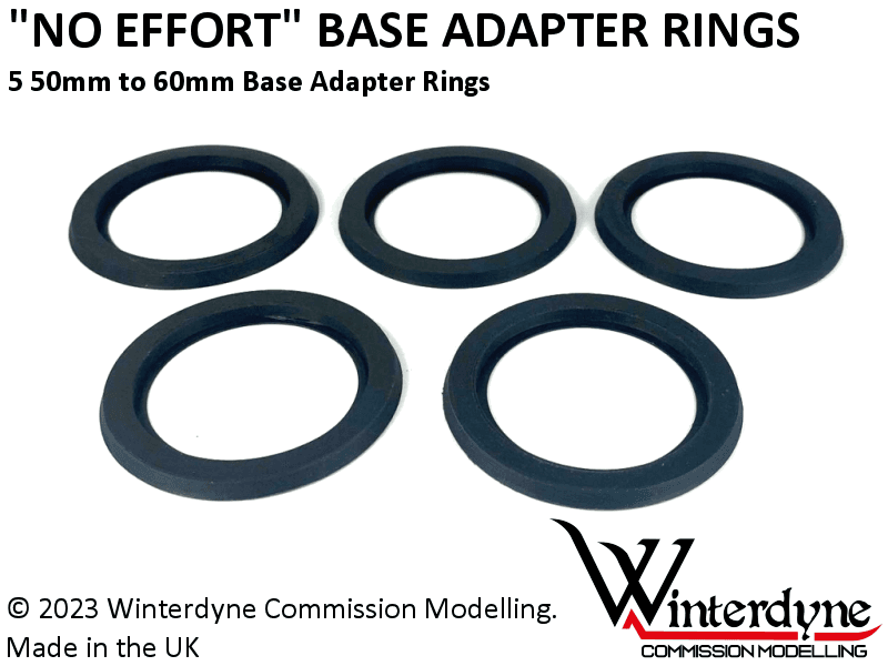 'No Effort' 50mm to 60mm Base Adapter Rings / Converters / Extenders (Warhamm...