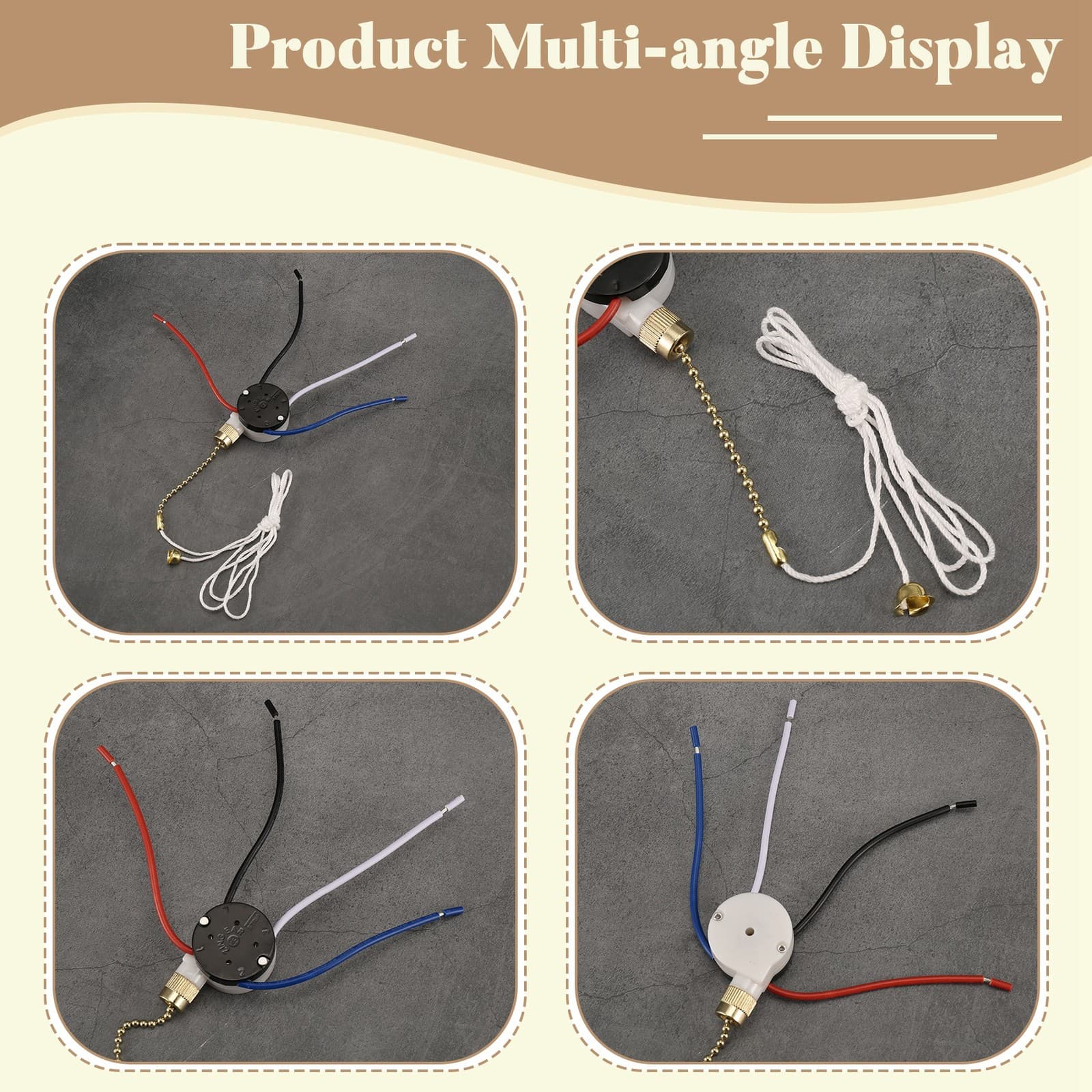 2X(Ceiling Fan  Kit 3 Speed 4 Wire| Fan  Zipper Speed Control | ZE-208S3942 view 2