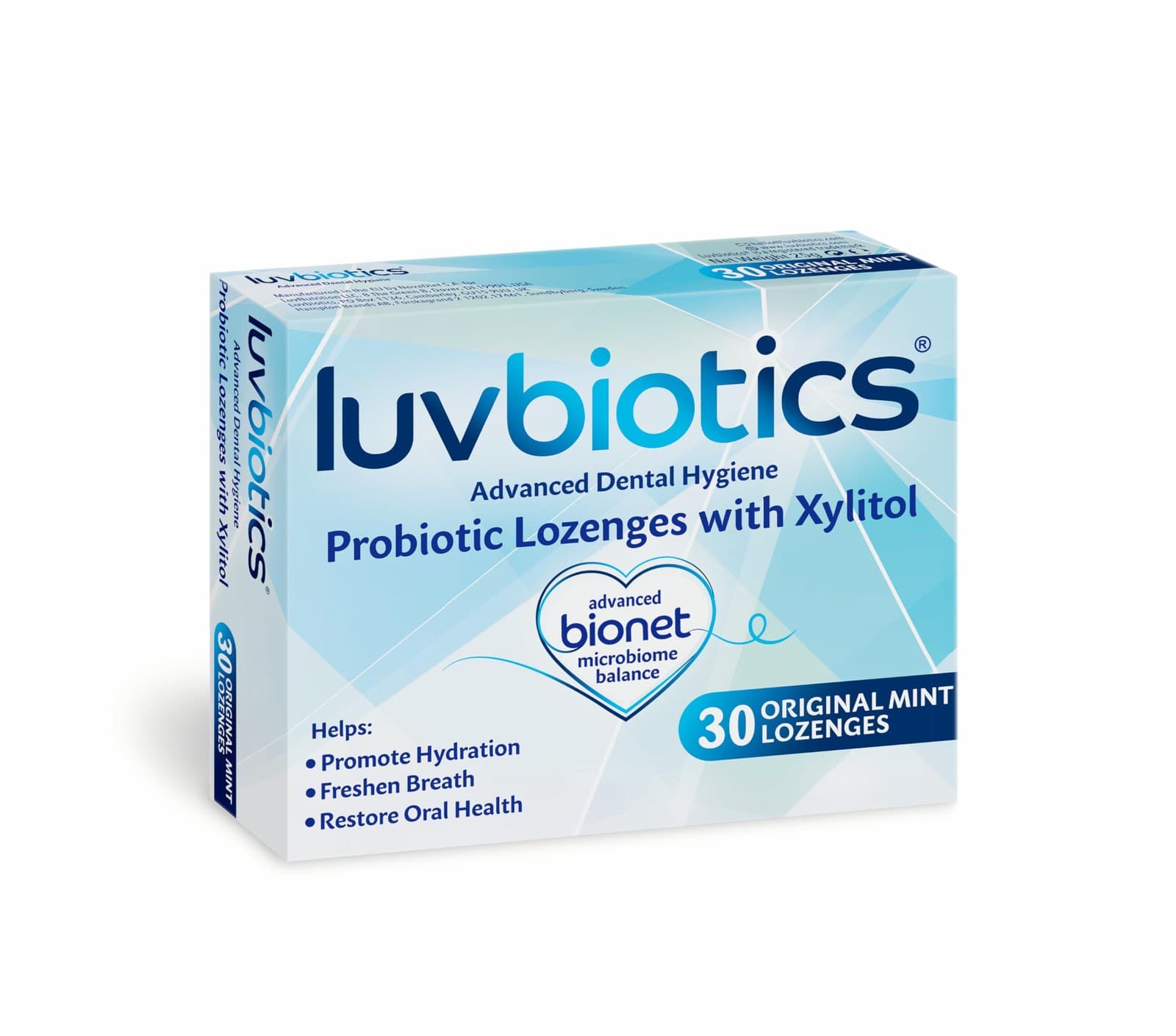 Luv Biotics Oral Probiotics Original Mint 30 Count (Pack of 1)| White