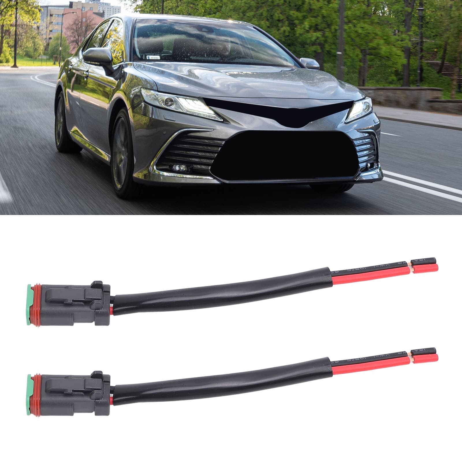 Auto Pair Of 2-Pin Dt Connectors Rubber-Copper Waterproof Dt Electrical Wire