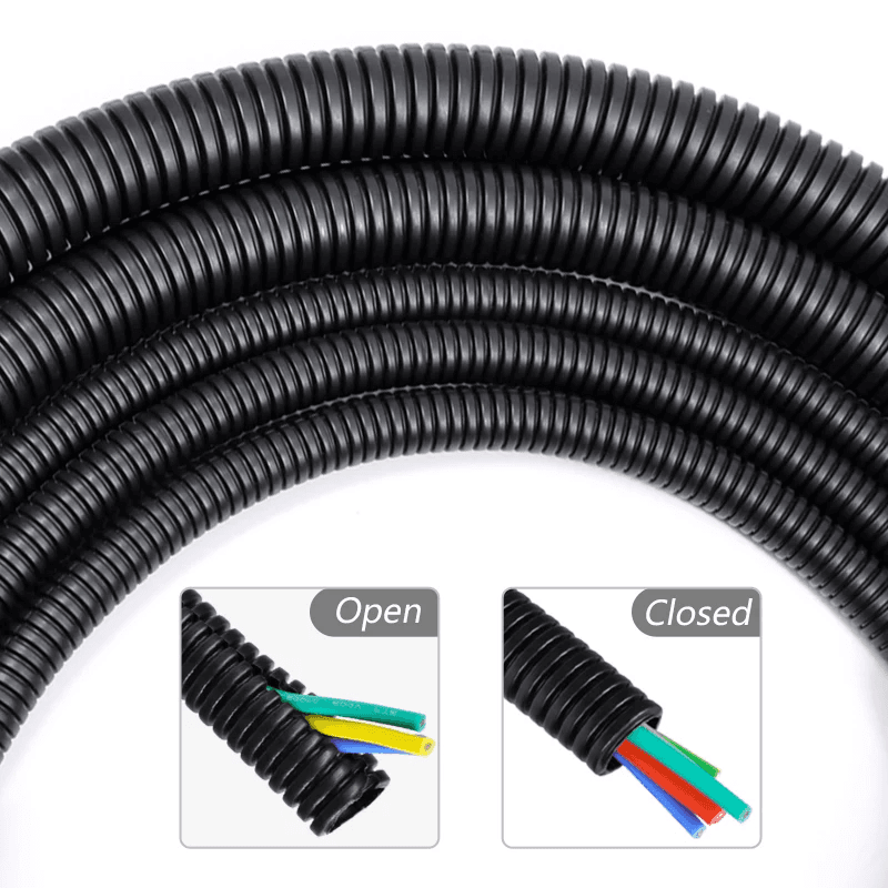 3/5/10M PP Insulated Corrugated Pipe AD 7.5 ~ 34.5Mm Wire Harness Threaded Hose