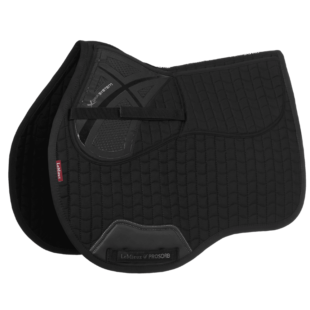 LeMieux Prosorb Plain 2 Pocket GP Saddle Pad Black