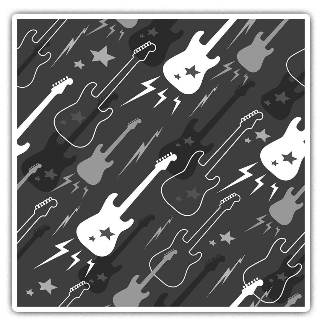 2 x Square Stickers 7.5 cm(bw) - Red Electric Guitars Music Band  #35788