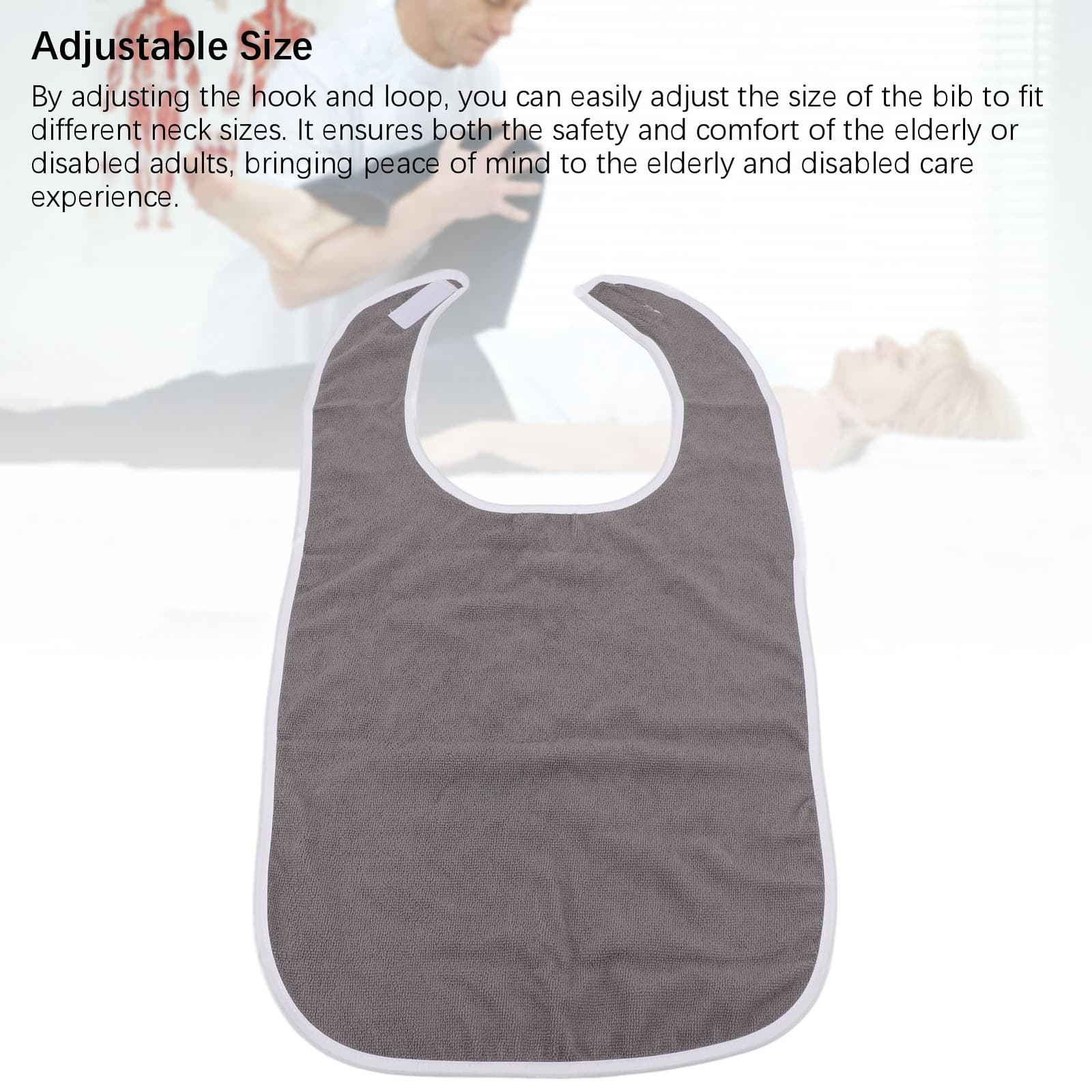 Adult Bib Adjustable Machine Washable Senior Dining Clothing P MAI