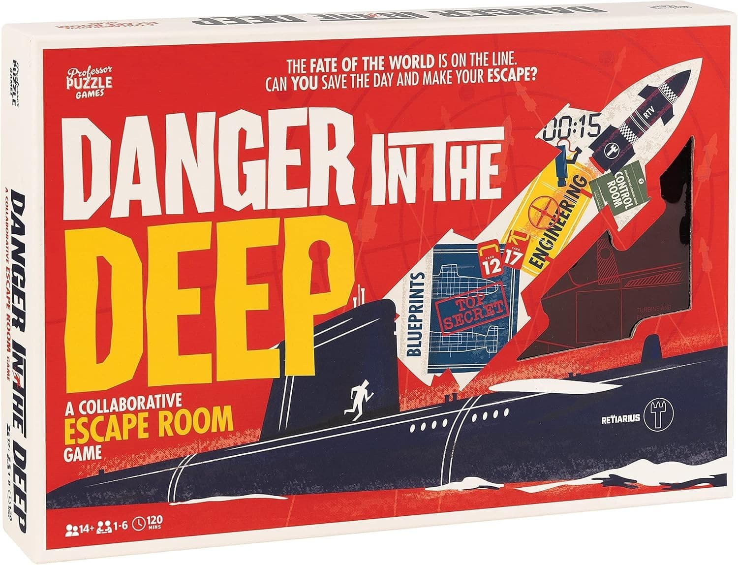 Escape Room Danger In The Deep Game Ages 14+ Professor Puzzle 1-6 Players