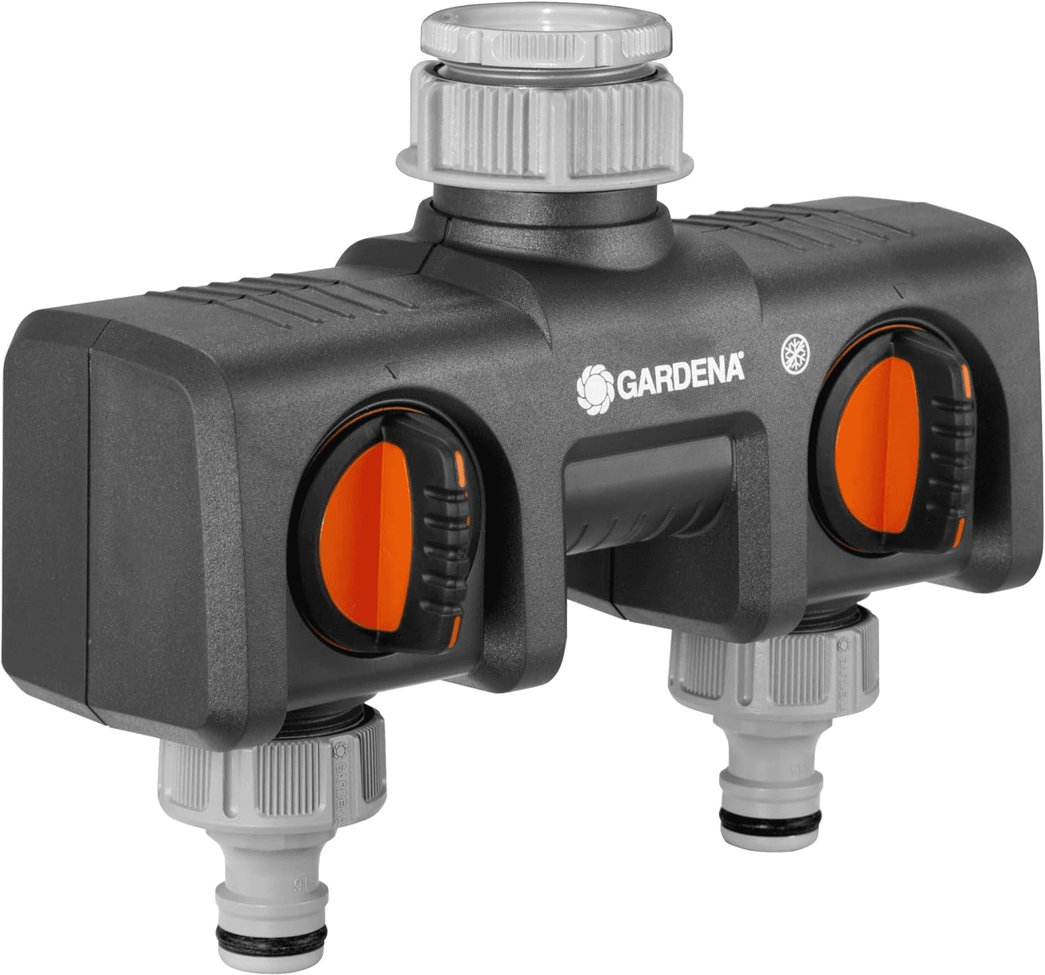 Twin Tap Connector 2 Way Garden Hose Splitter with Flow Control Valve