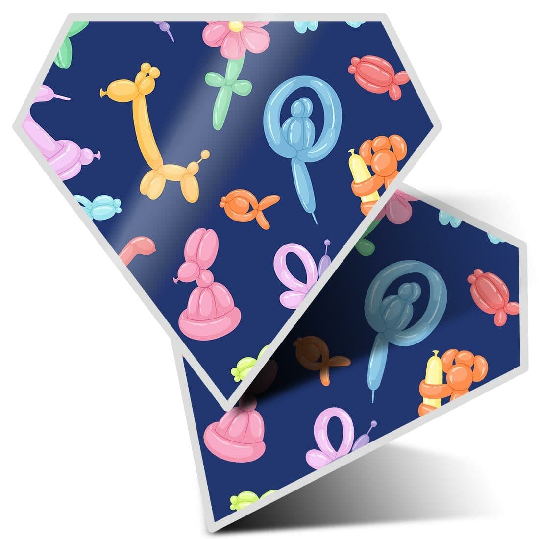 2 x Diamond Stickers 10 cm  - Balloon Animals ny Animals  #15802