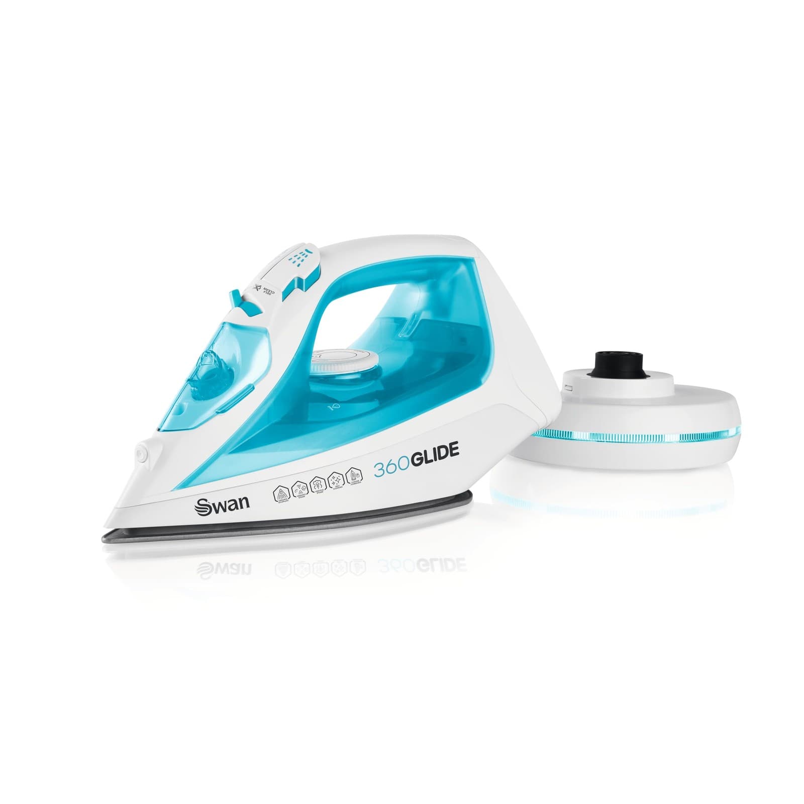 Swan SI16410N 2 in 1 Cord or Cordless Steam Press Iron Non Stick Ceramic