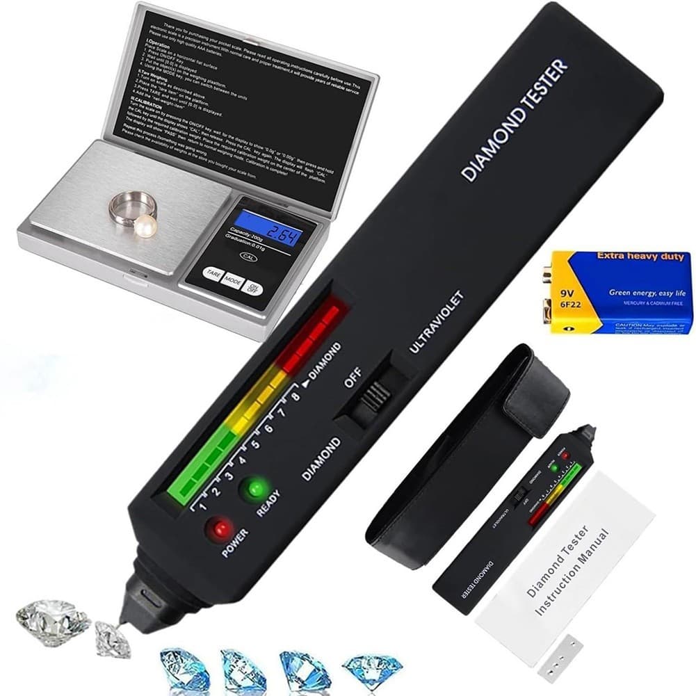 Diamond Tester Pen with Built in UV Light and For Mini Scale for Jewelry Use