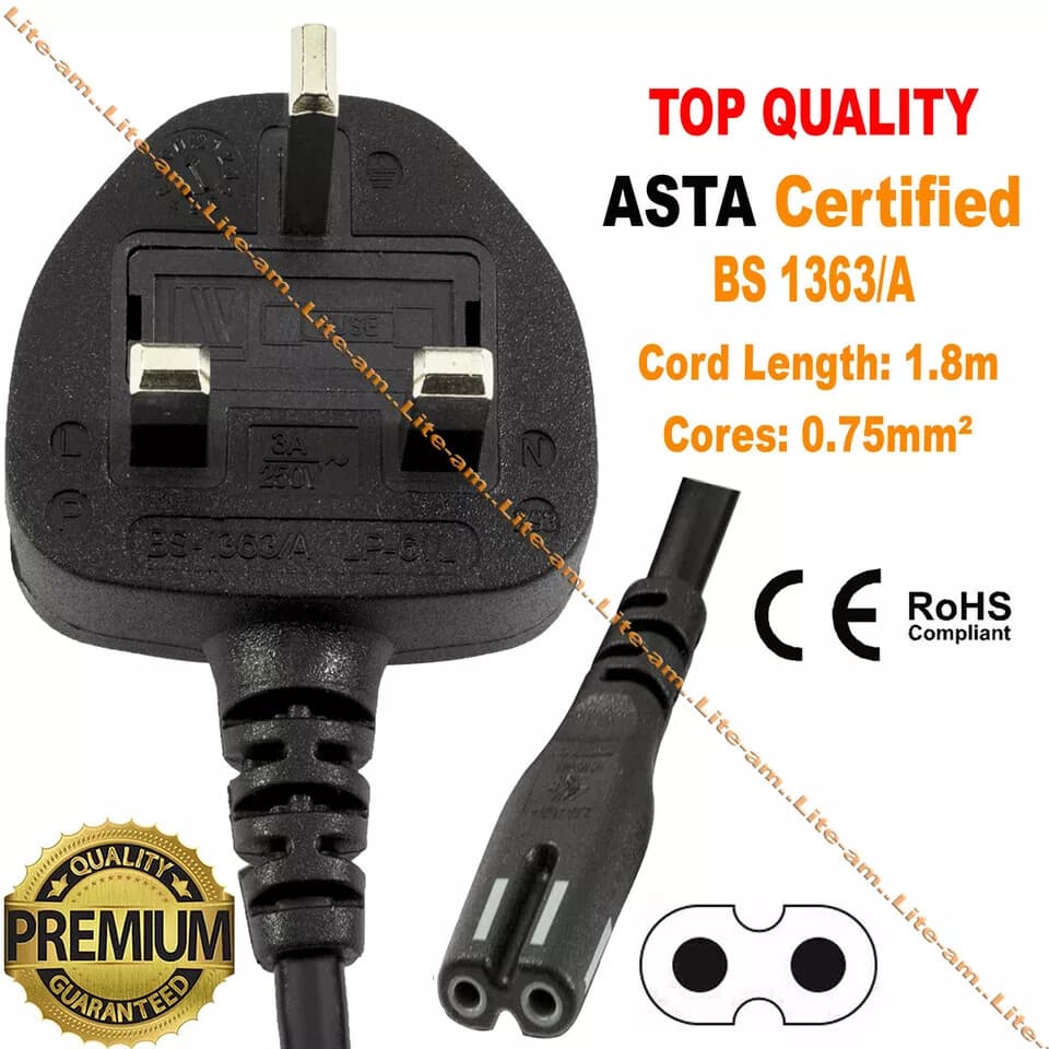 New UK Power Lead Cable Cord For Janome Sewing Machine MC11000 QXL605 TXL607