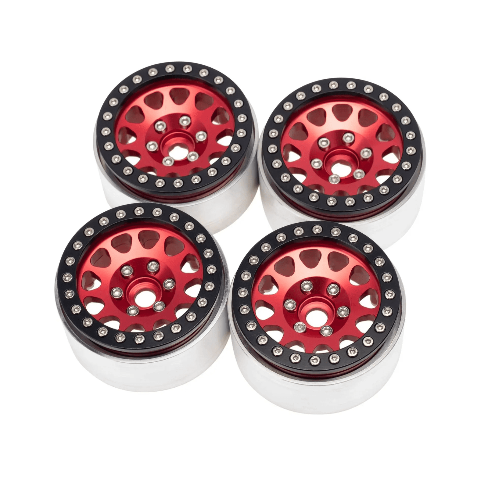 4Pcs CNC Aluminum Alloy 1.9 Beadlock Wheel Rims for for 1/10 RC Crawler Car Comp