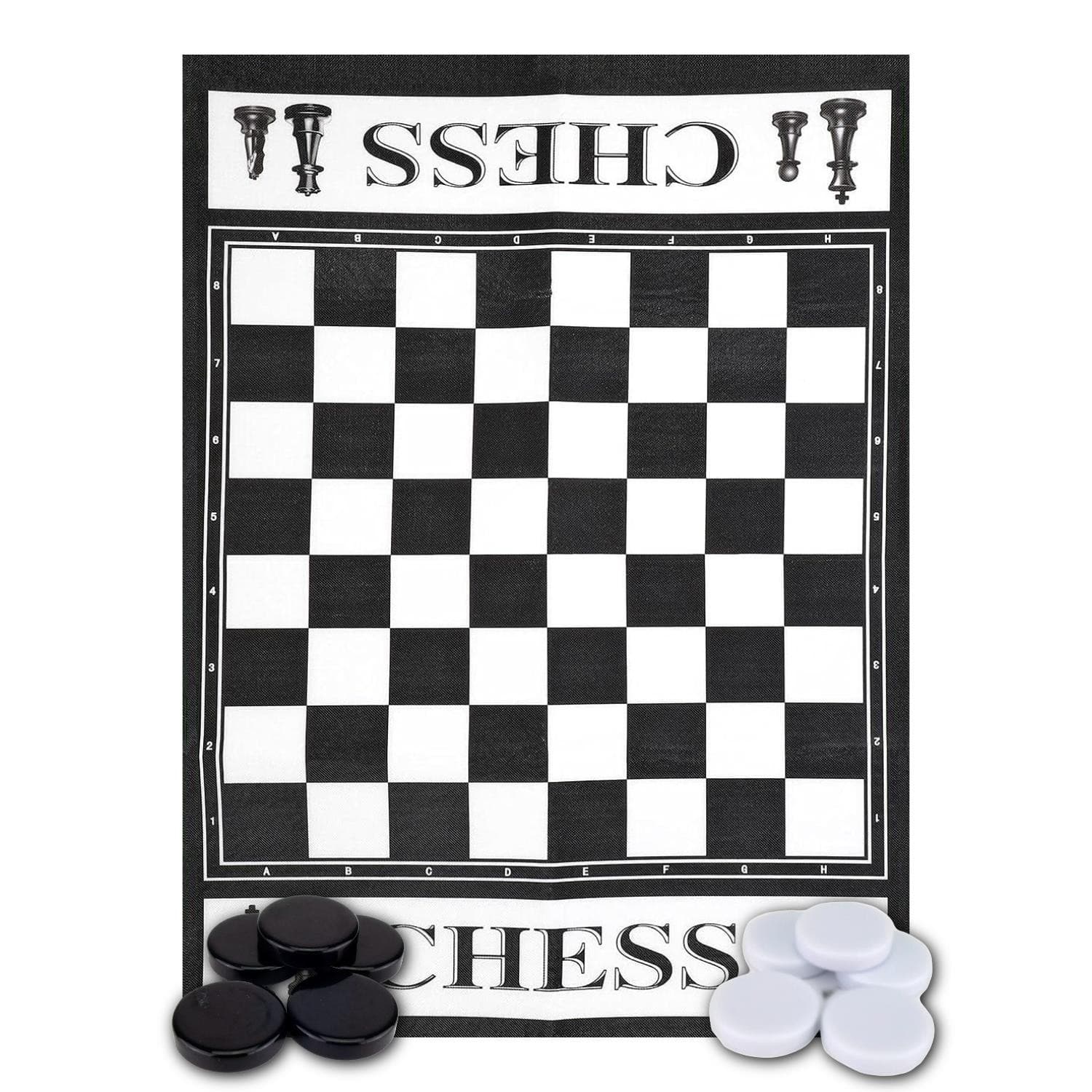 GIANT CHESS GAME SET PLAY INDOOR and OUTDOOR LIGHTWEIGHT PORTABLE PLAY GAME