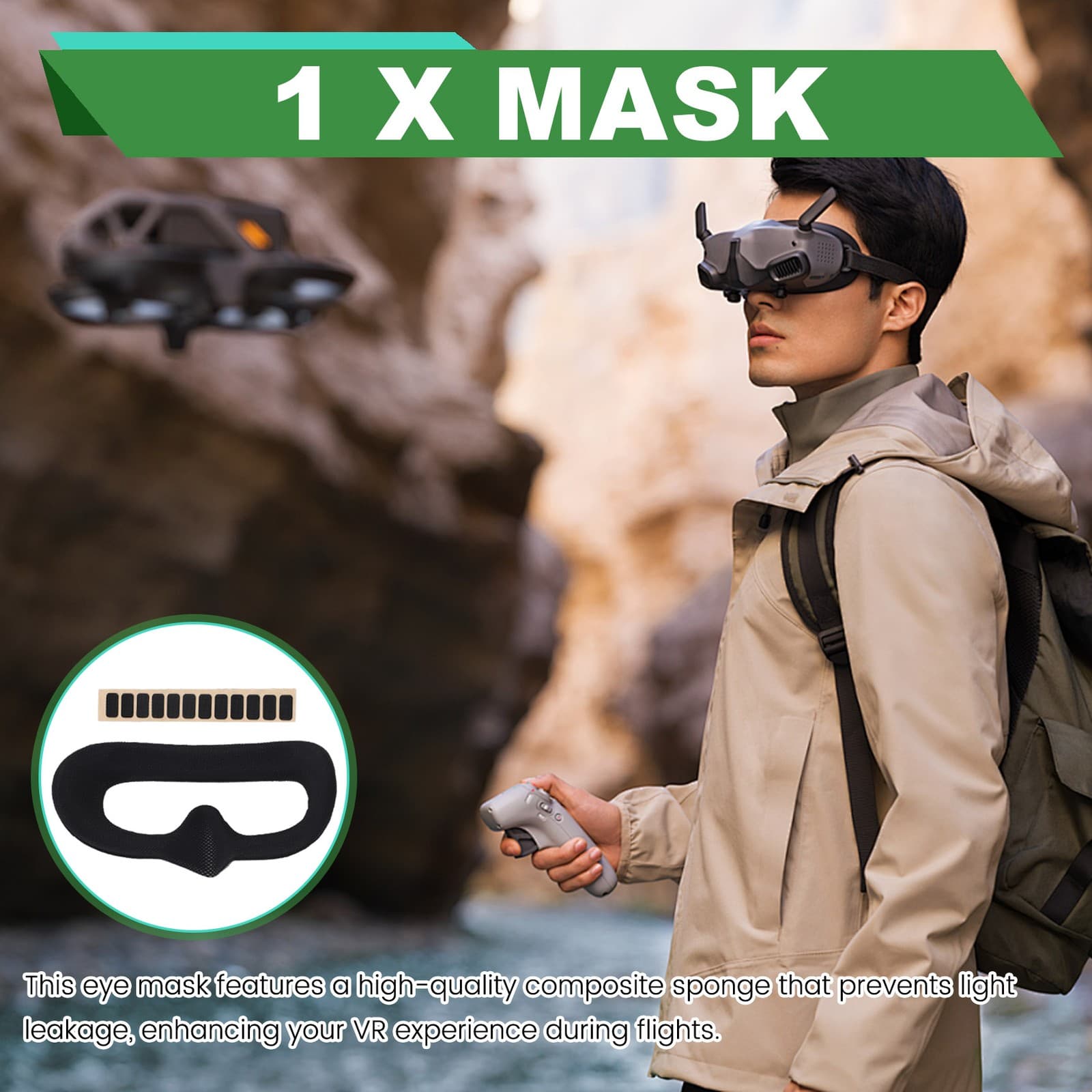 For  Goggles 3  Eye  -Light Leakage Composite Sponge  Flight Glasses 37946 view 2