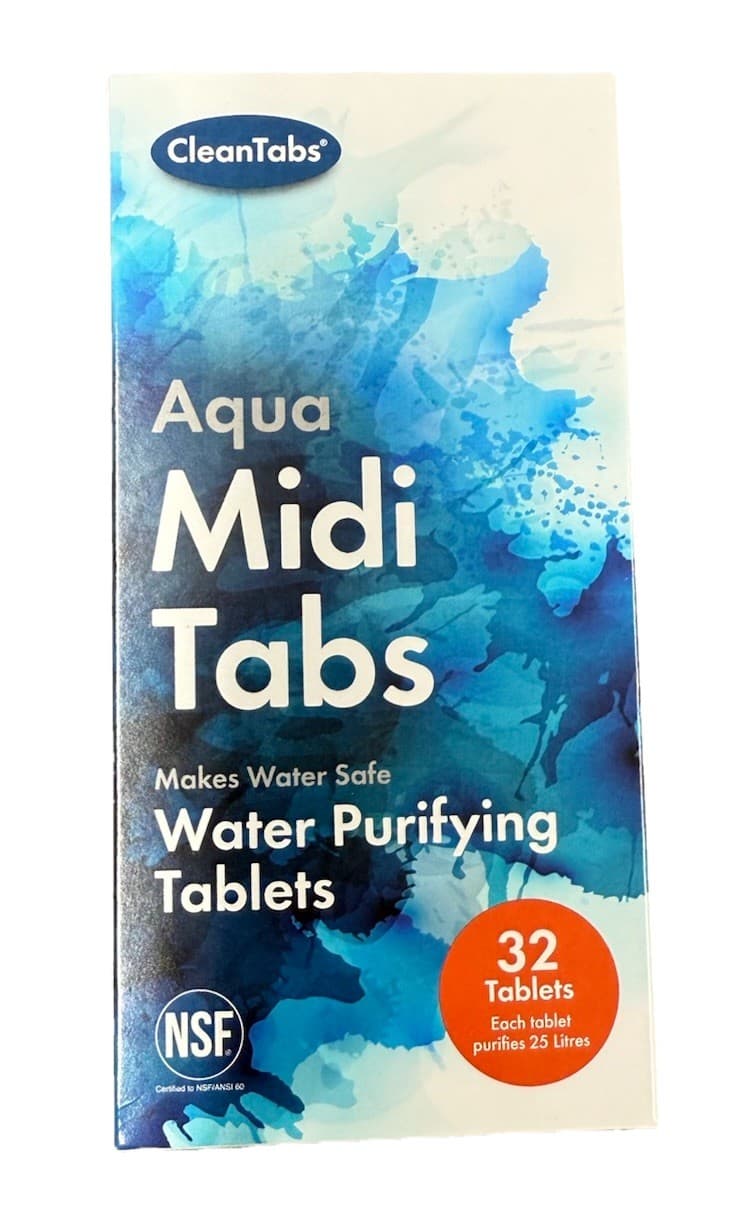 Clean Tabs Aqua Water Purifying Clean Purification Midi 25L Tablets (32 Pack)
