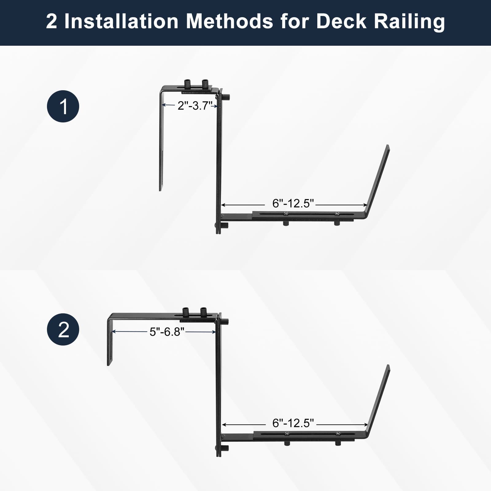Black Planter Box Brackets| Adjustable Window Planter Box Brackets| (6 PCS) view 2