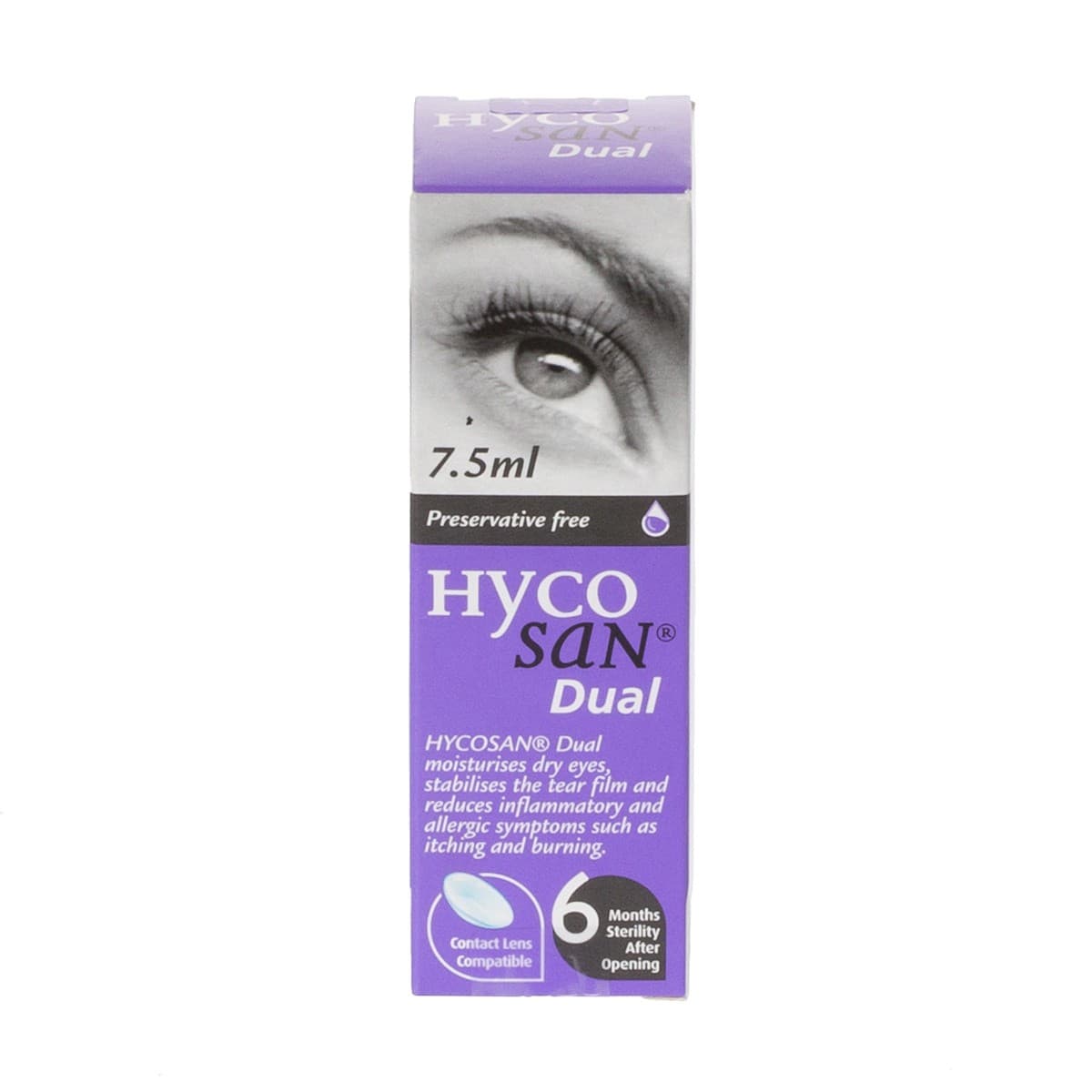 Hycosan Dual 0.1% Fresh Eye Drops 7.5ml Lubricating Relief for Dry Eyes Comfort
