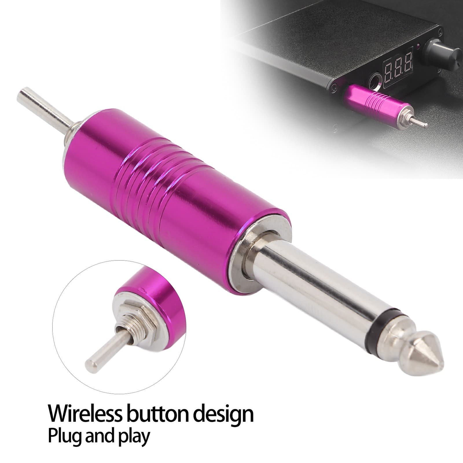 Wireless Tattoo Foot Switch Aluminum Alloy Portable Tattoo Foot Pedal Plug For