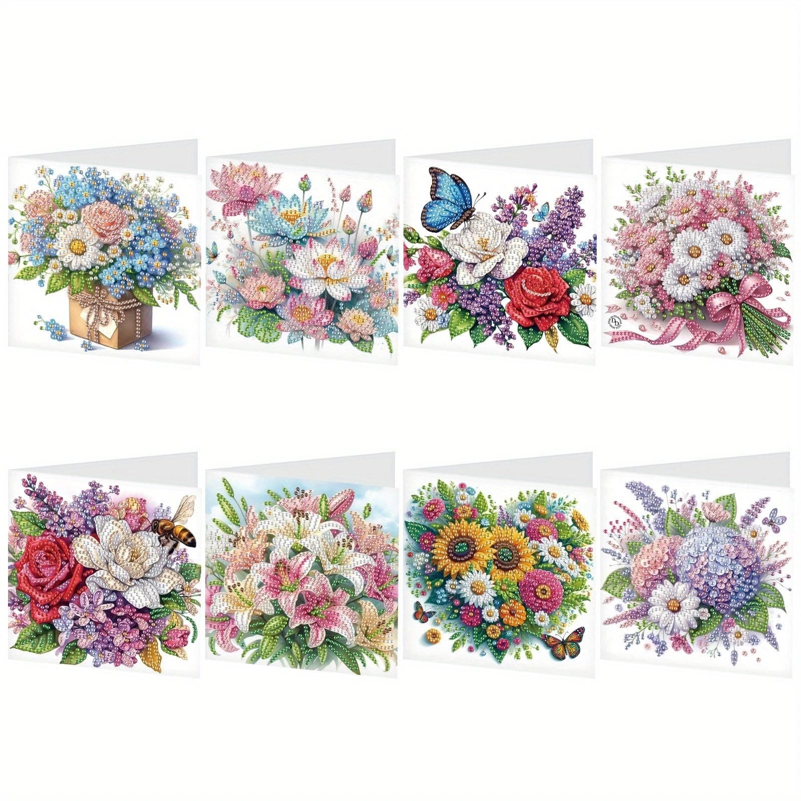 Huacan 5D DIY Diamond 15 x 15 cm (folded) / 30 x 15 (unfolded)| Flower