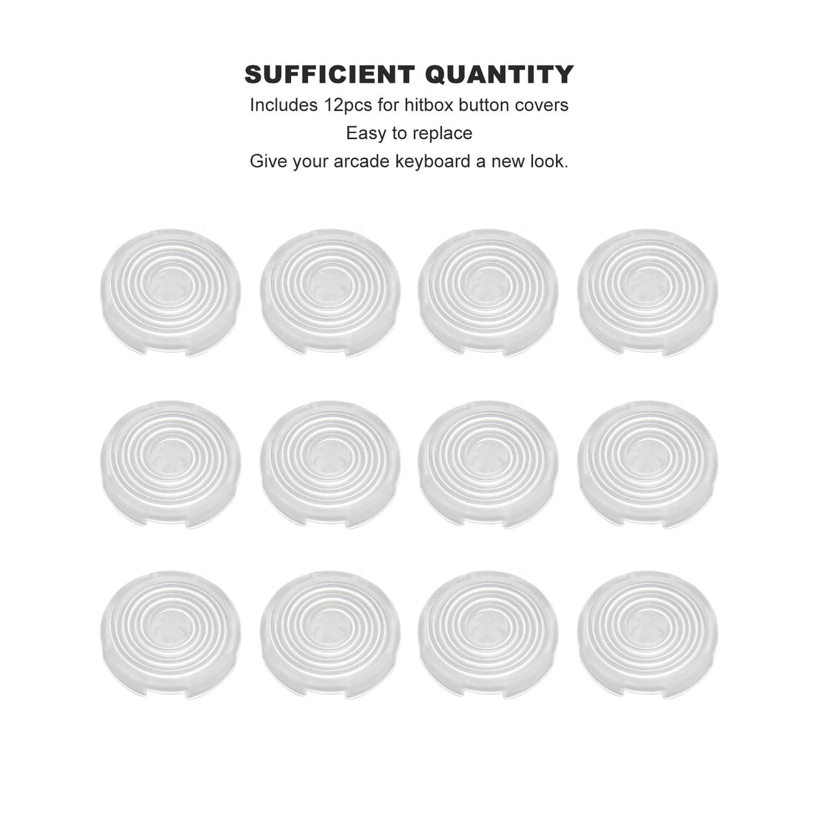 White 12pcs Button Cover Replace Mechanical Push Button Cover For Kai BL
