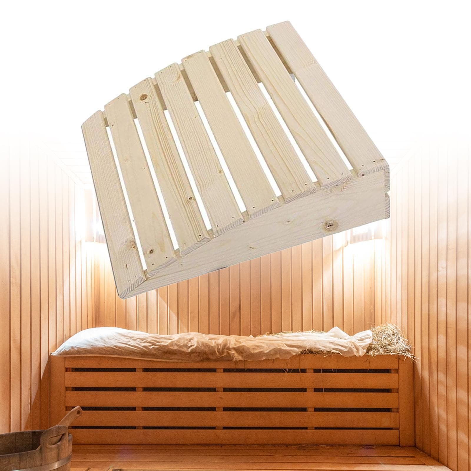 Wooden Sauna Headrest Relaxation Sauna Room Pillow for