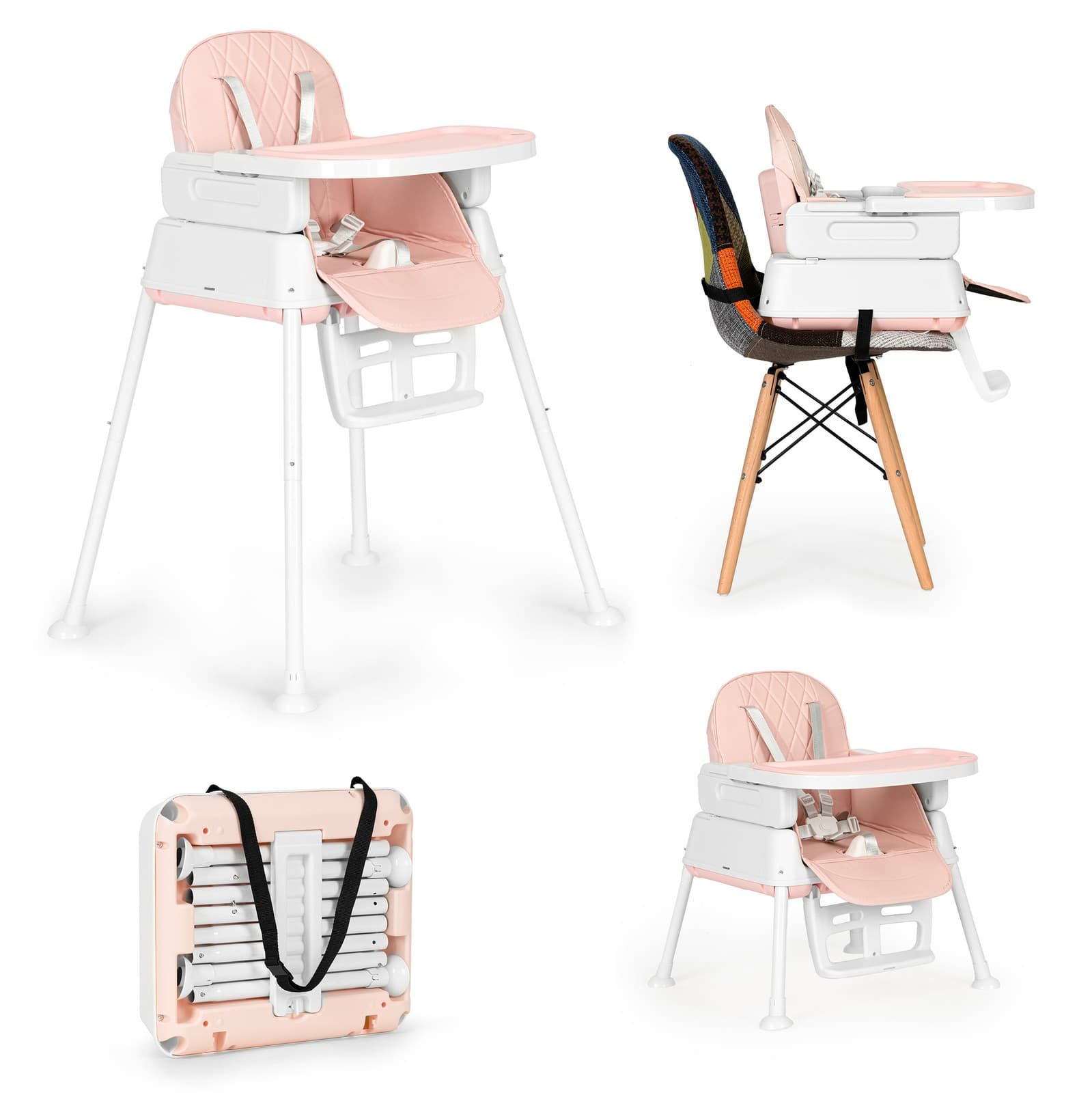 5903769979950 Krzesełko fotelik do karmienia dzieci 3w1 składany ECOTOYS ECOTOYS
