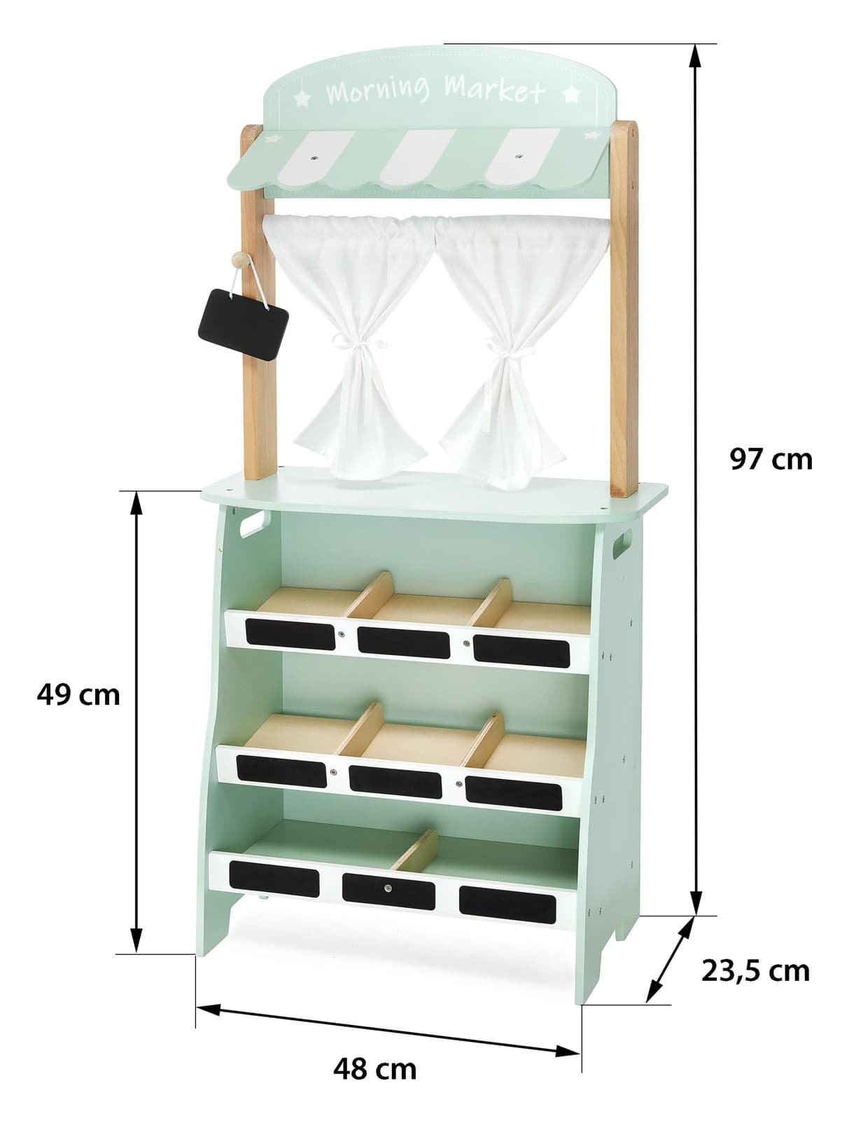 Wooden Pretend Grocery Store| Large Wooden Market Stall Reversible view 2