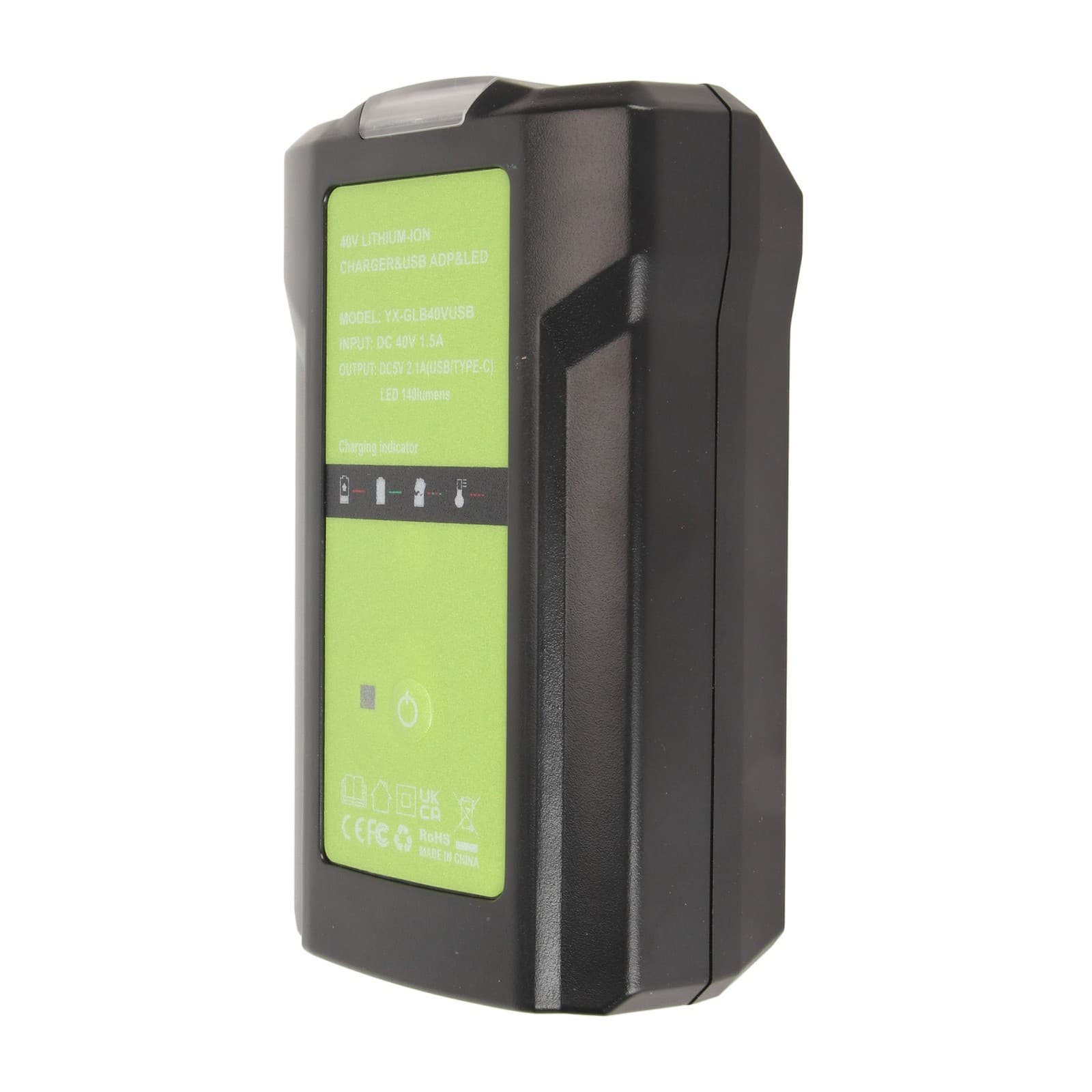 40V Charger Dimmable Led Light Usb Power Output Indicator Li Battery Charger HEN view 2