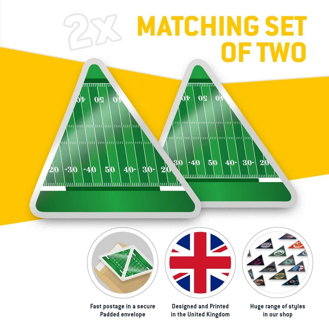 2 x Triangle Stickers  7.5cm - American Football Pitch America Sports  #8135 view 2
