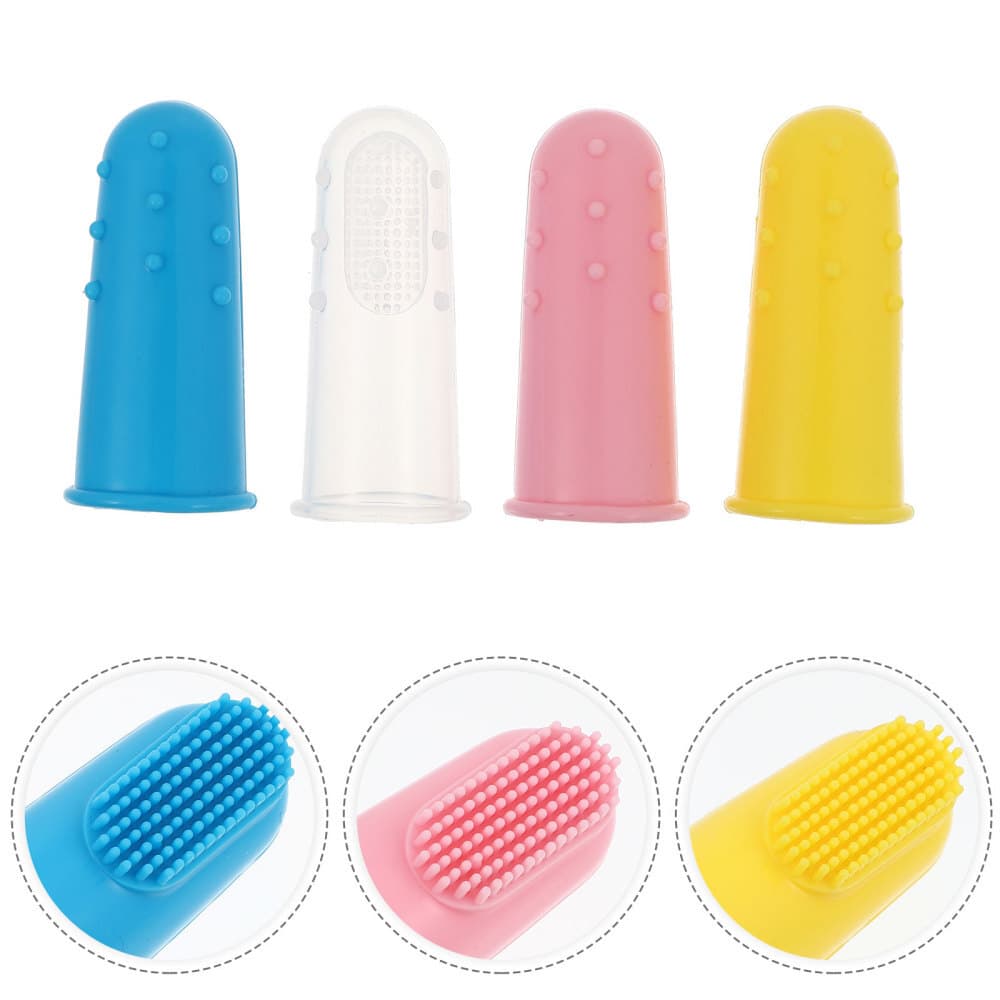 4 Pcs Mouth Gum Massager for Adults Baby Tooth Brush Silicone Toothbrush