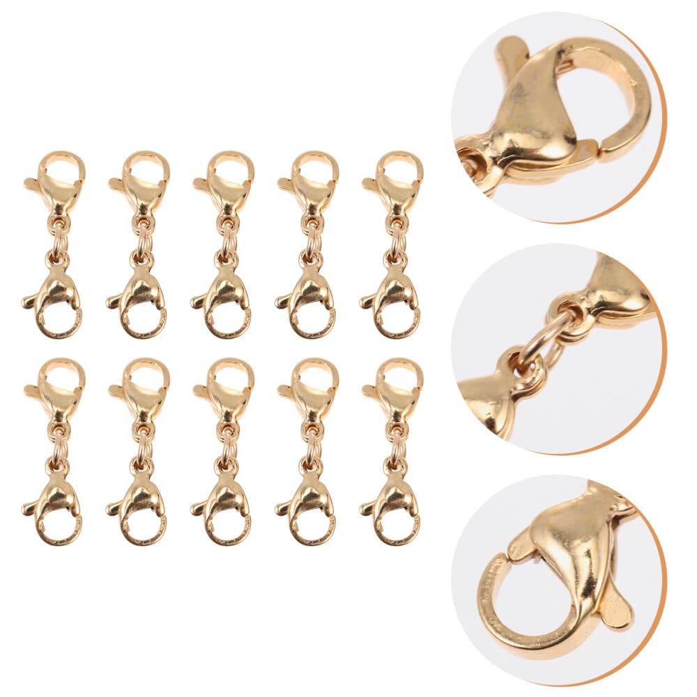 30Pcs Stainless Steel Lobster Clasps DIY Jewelry Bracelet Buckle DIY Bag Buckles view 2