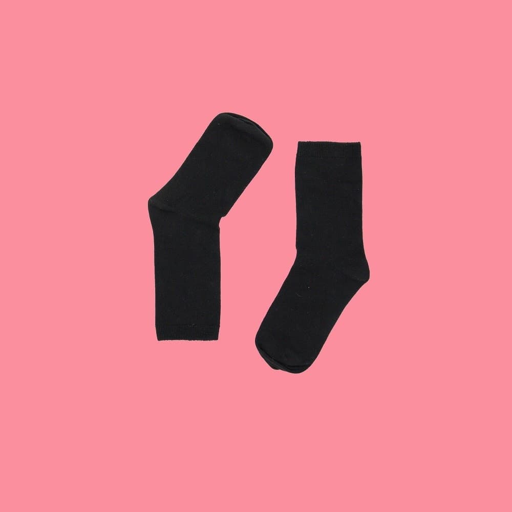 Seamfree Sensory School Socks Comfort Crew BLACK Premium Bamboo Blend ASD SPD