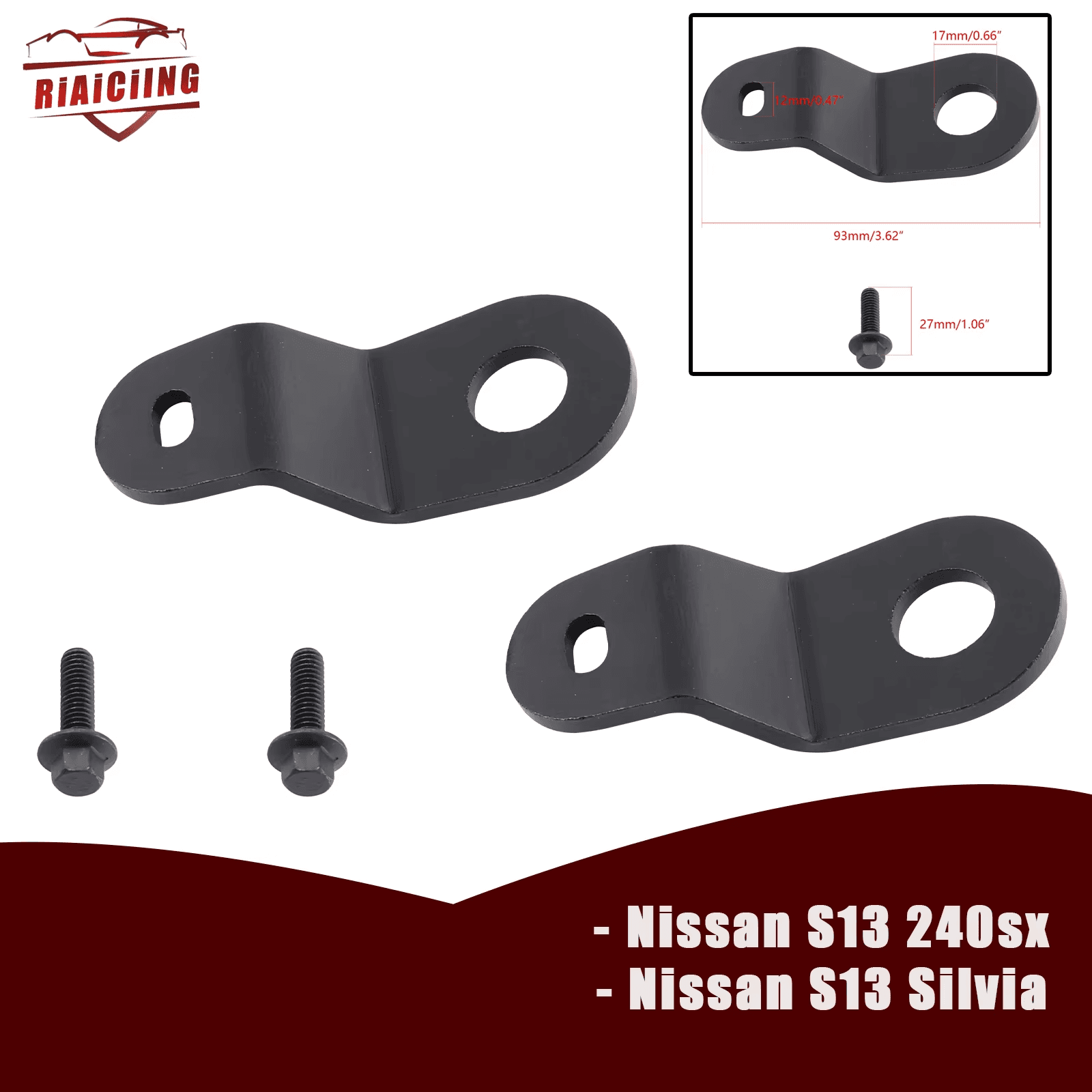 Aluminum-Crafted Radiator Brackets for S13 240Sx Silvia * Black| Engine Cooling view 2