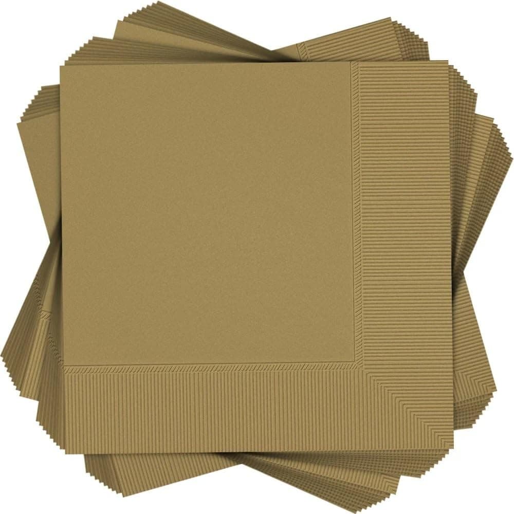 Amscan International Dinner Napkins 2 Ply Gold