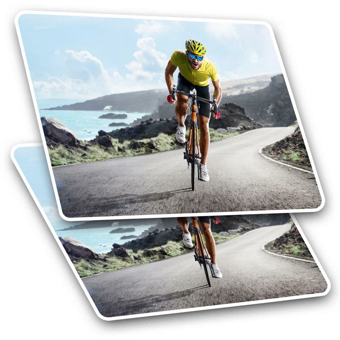 2 x Rectangle Stickers 7.5 cm - Road Bicycle Race Bike Cycling Mens Cool Gift #2