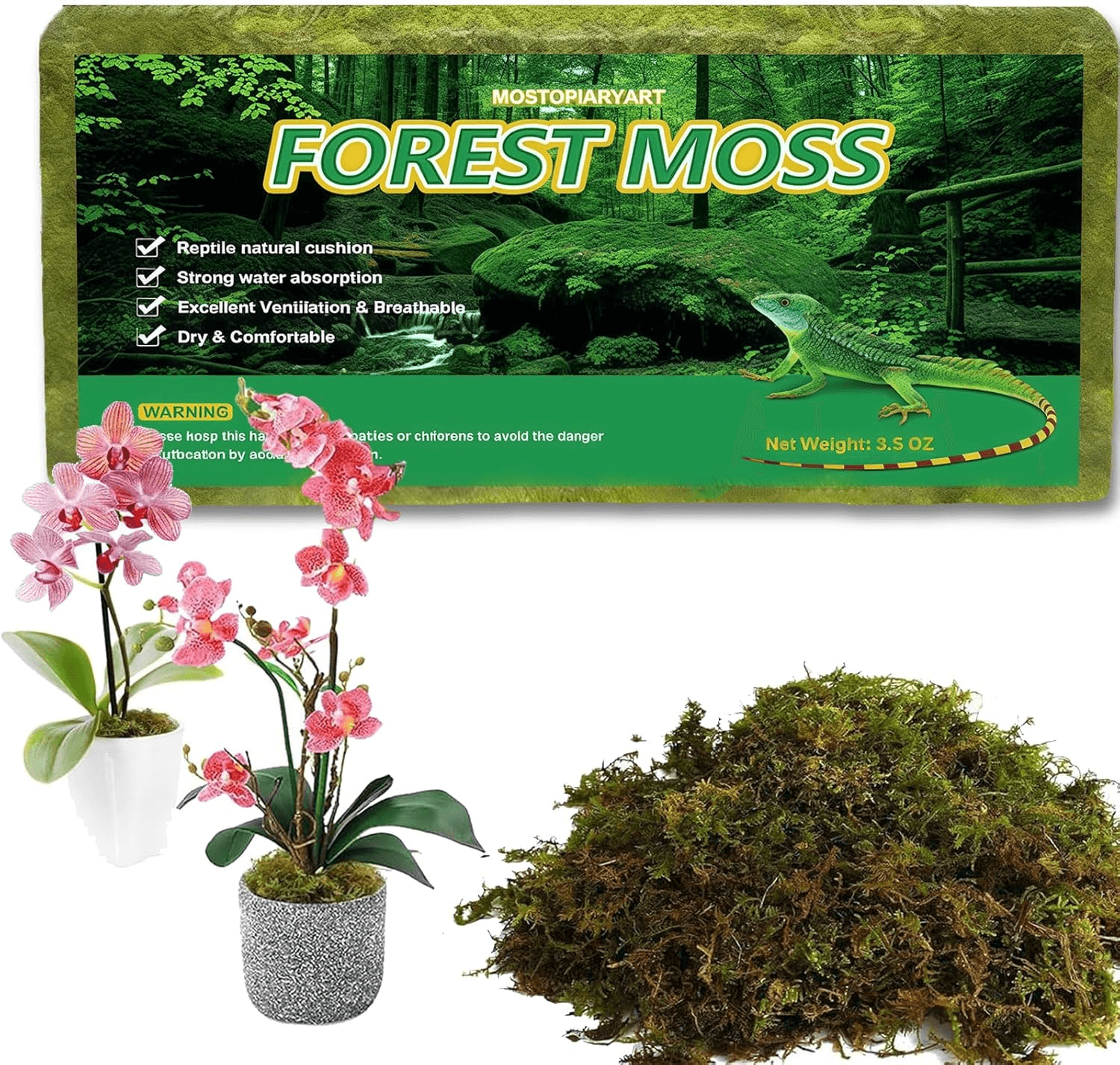 Sphagnum Moss for Plants 5L Terrarium Reptiles Moss Green Dried Peat Moss Habita