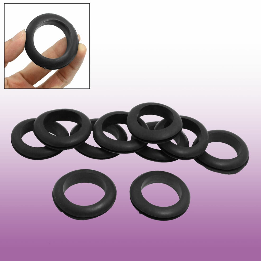 Wearing Resistant 35mm Double Side Rubber Grommet Black