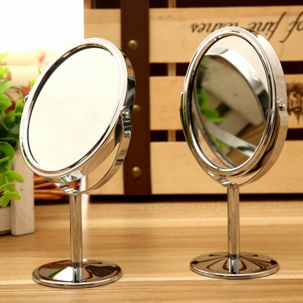 Large Black Dressing Table Mirror Circle with Stand Exquisite