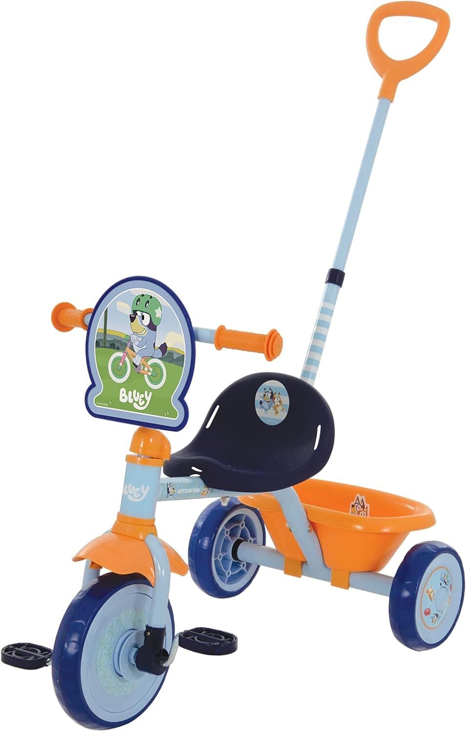 Bluey My First Trike Kids Push Along Ride Tricycle Bike Removable Parent Handle view 2