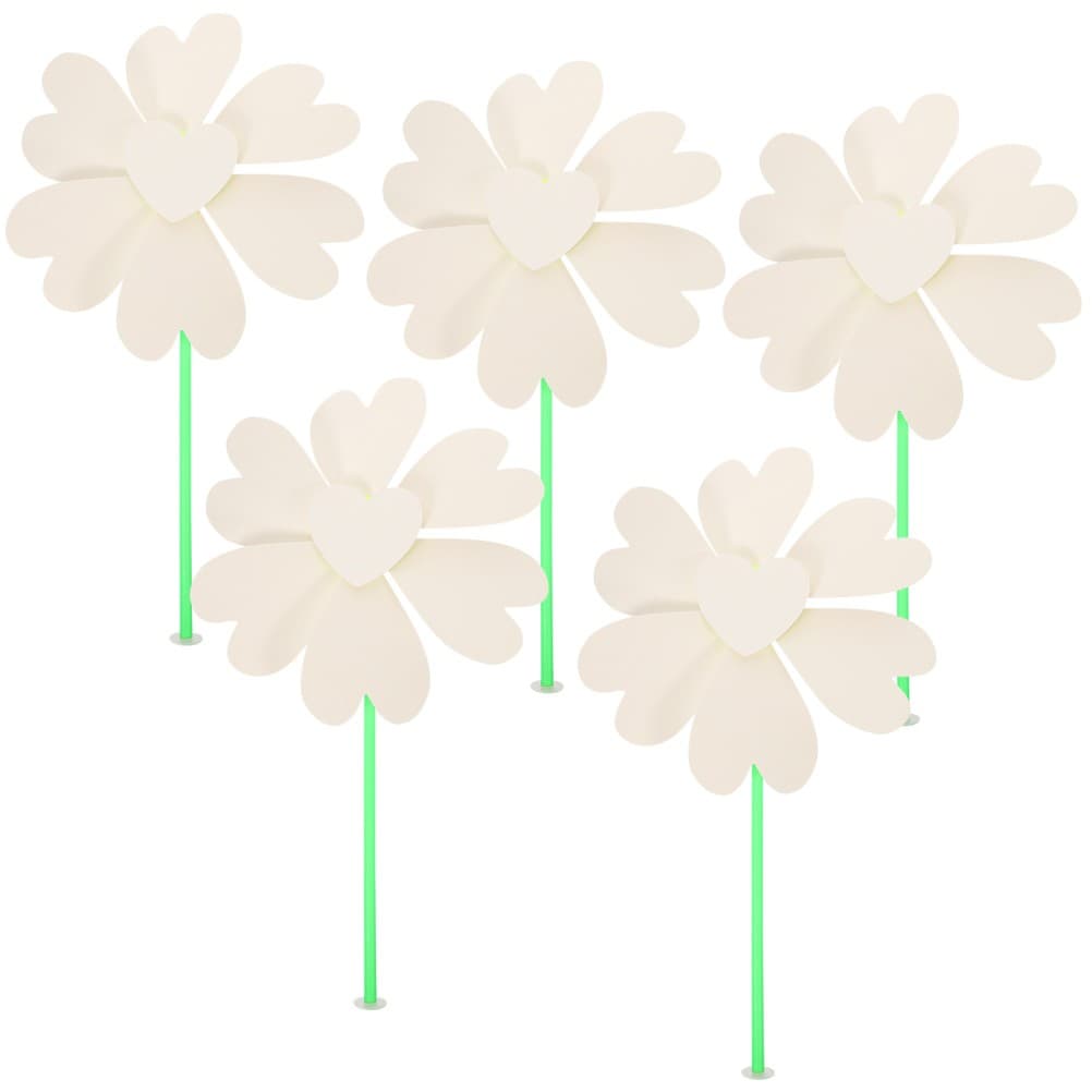 5pcs Blank Paper Pinwheels Diy Drawing Graffiti Pinwheels Paper Pinwheels for