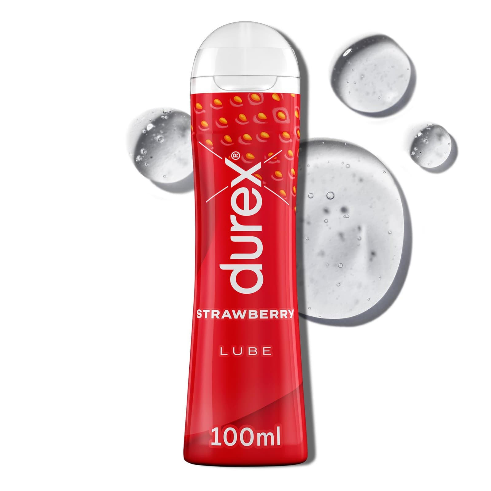 Durex Strawberry Flavoured Lube| 100ml| Water 100 ml (Pack of 1),