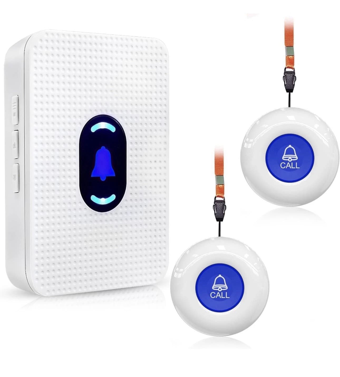 DAYTECH Wireless Caregiver Pager SOS Alert 1 Receiver 2 Panic Buttons