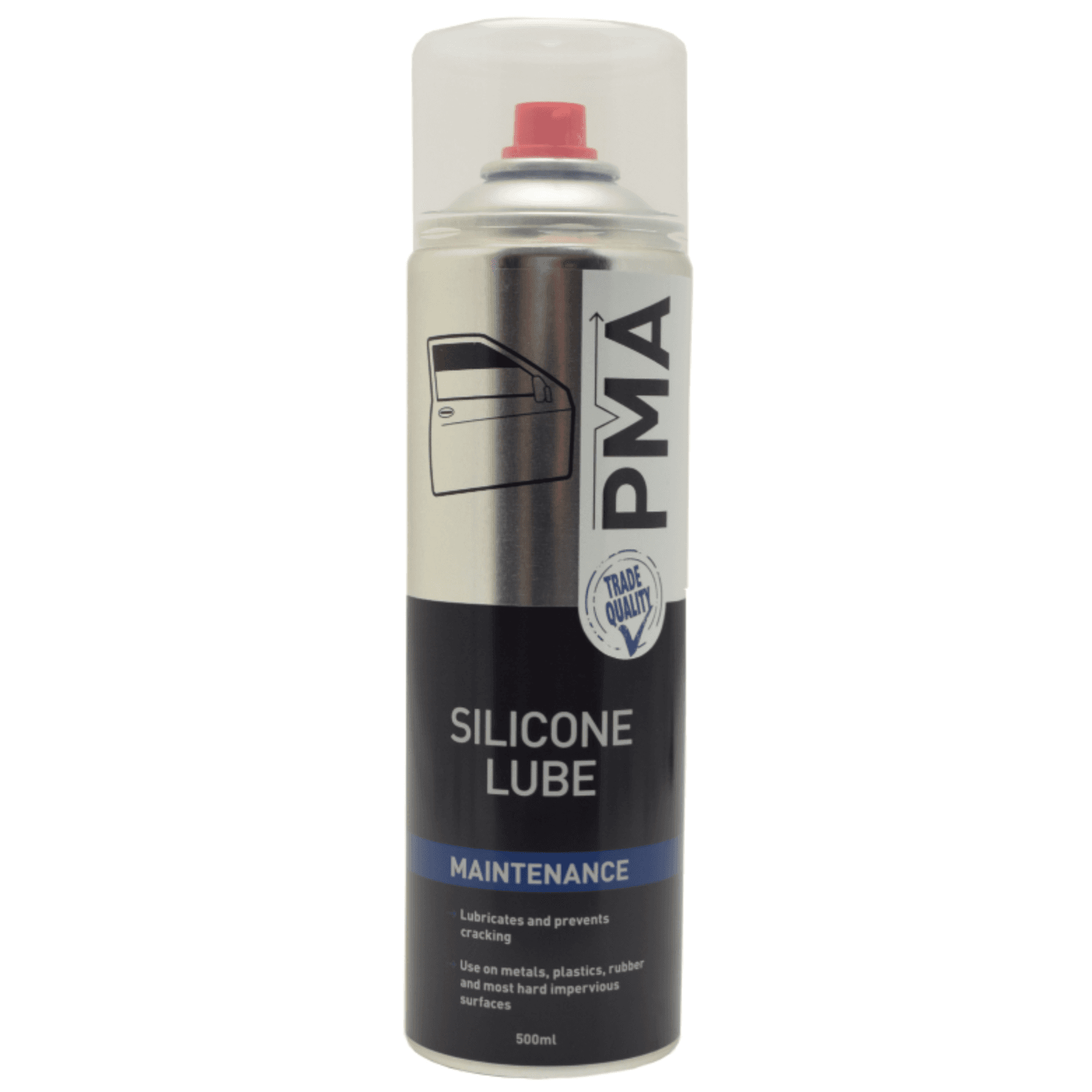 PMA Silicone Lube 500ml Lubricant Prevents Cracking Metal Plastic Aerosol Spray