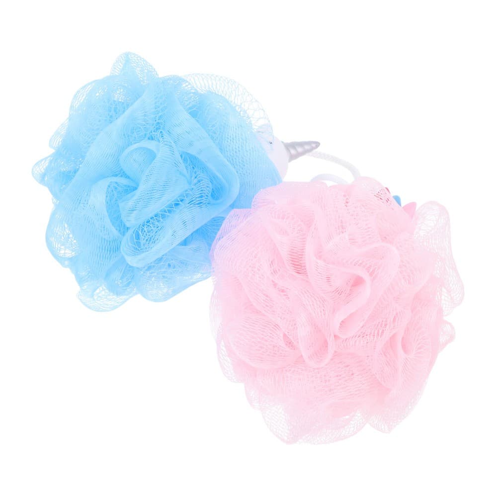 2Pcs Reusable Unicorns Bath Mesh Shower Exfoliating Body Scrubber for Kids