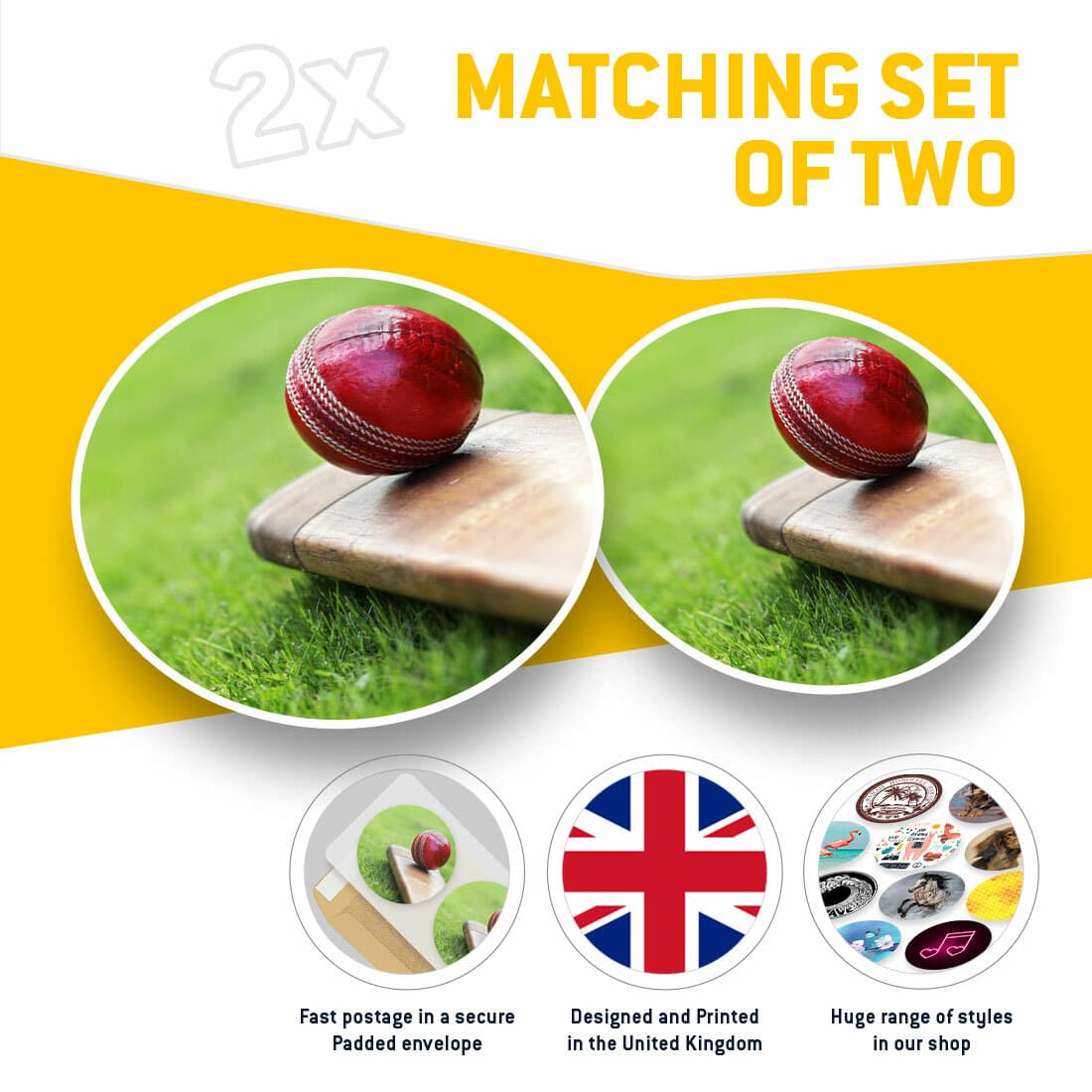 2 x Vinyl Stickers 20cm - Cricket Bat Red Ball Sports Men Boys Cool Gift #8267 view 2