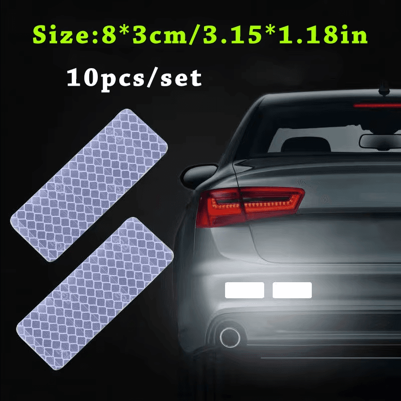 10Pcs/Set Car Bumper Reflective Safety Strip Stickers Car Reflective Sticker Ref